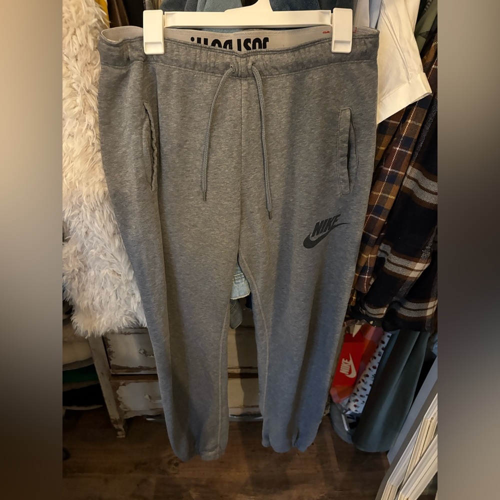 Nike Gray Sweatpants with JUST DO IT Waistband